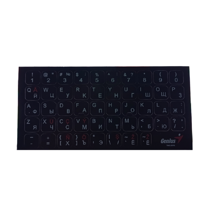 STICKER FOR KEYBOARD SIMPLE QUALITY RUS/ENG/TKM BLACK