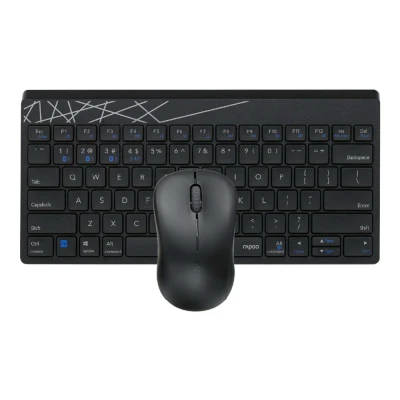 KEYBOARD + MOUSE RAPOO 8000M/ WIRELESS/ BT/ ENG-RUS/ BLACK