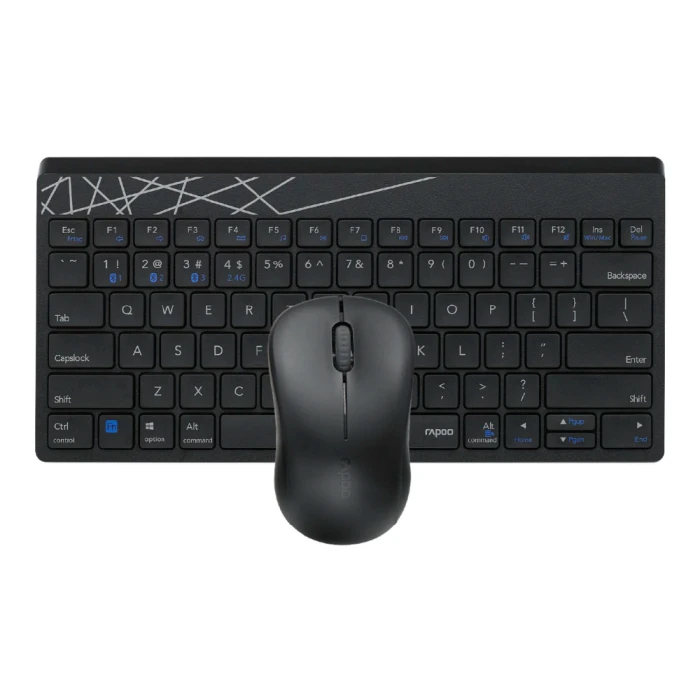 KEYBOARD + MOUSE RAPOO 8000M/ WIRELESS/ BT/ ENG-RUS/ BLACK
