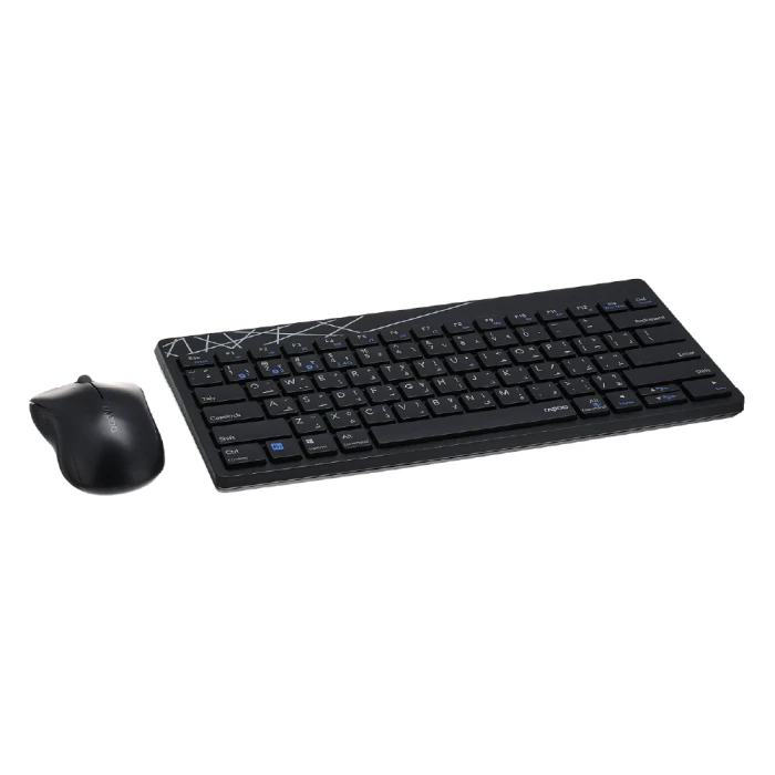 KEYBOARD + MOUSE RAPOO 8000M/ WIRELESS/ BT/ ENG-RUS/ BLACK