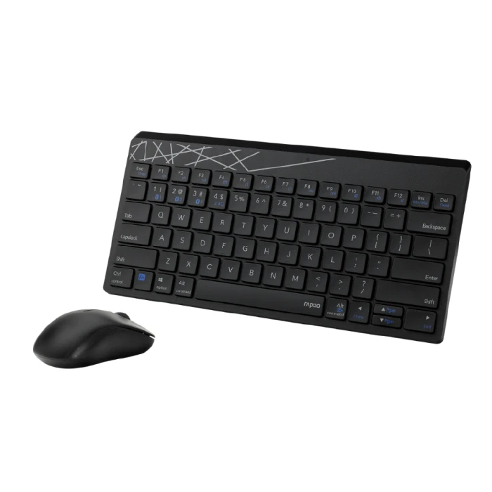KEYBOARD + MOUSE RAPOO 8000M/ WIRELESS/ BT/ ENG-RUS/ BLACK