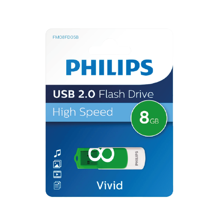 FLASH DRIVE PHILIPS VIVID FM08FD05B USB2.0 8GB