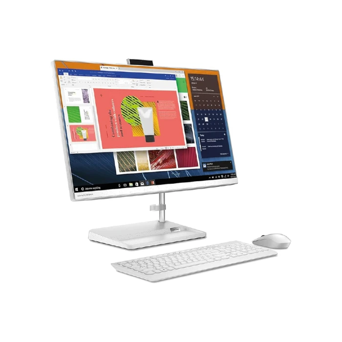AIO LENOVO 3 CPU CI-5 1135G7 (2/4)RAM 8GB/HDD1TB/VGA INTEL IRIS/23.8'' NON TOUCH/DVD-RW/WIRELESS KEYBOARD+MOUSE/WHITE