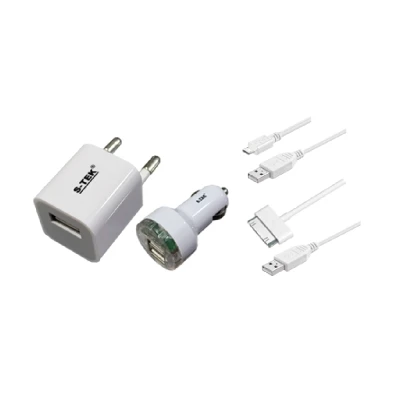 CAR AND HOME CHARGERS S-TEK DUAL USB CHARGER FOR CAR WHITE (AK)