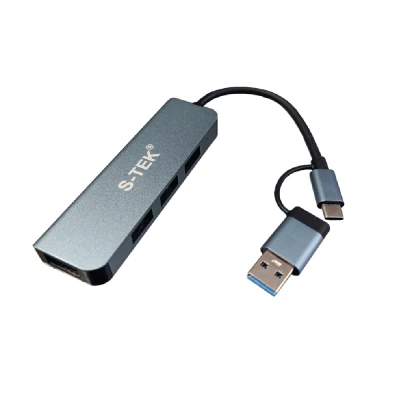 S-TEK TYPE C + USB HUB 4PORT 3.0