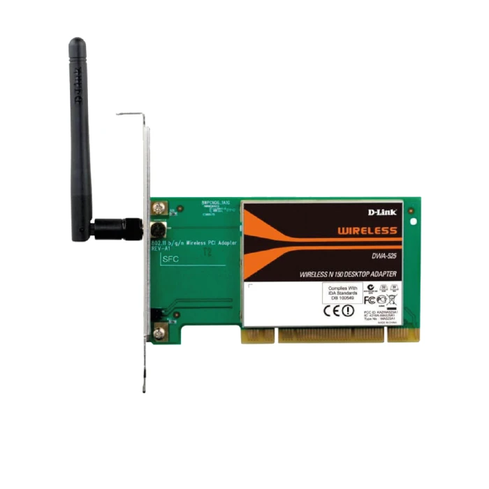WIRELESS ADAPTER D-LINK DWA-525 WIRELESS N 150 DESKTOP PCI ADAPTER