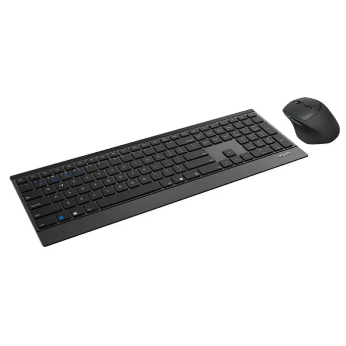 KEYBOARD + MOUSE RAPOO 9500M MULTIMODE/ WIRELESS/ ULTRA SLIM/ ENG-RUS/ BLACK