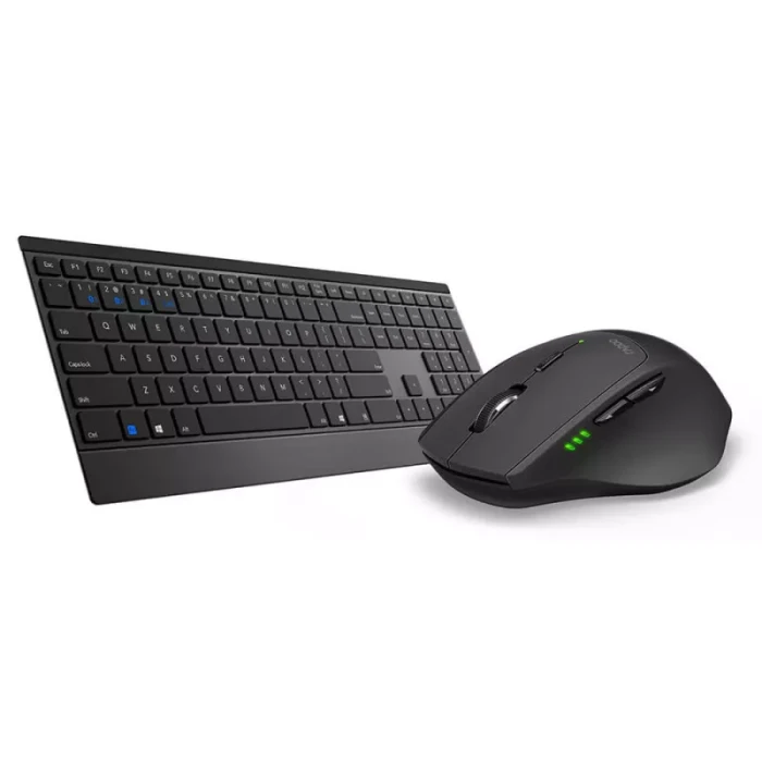 KEYBOARD + MOUSE RAPOO 9500M MULTIMODE/ WIRELESS/ ULTRA SLIM/ ENG-RUS/ BLACK