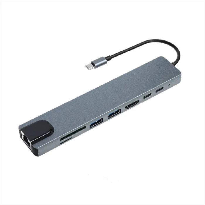 MULTIFUNCTION ADAPTER TYPE-C TO 8 PORT TC19