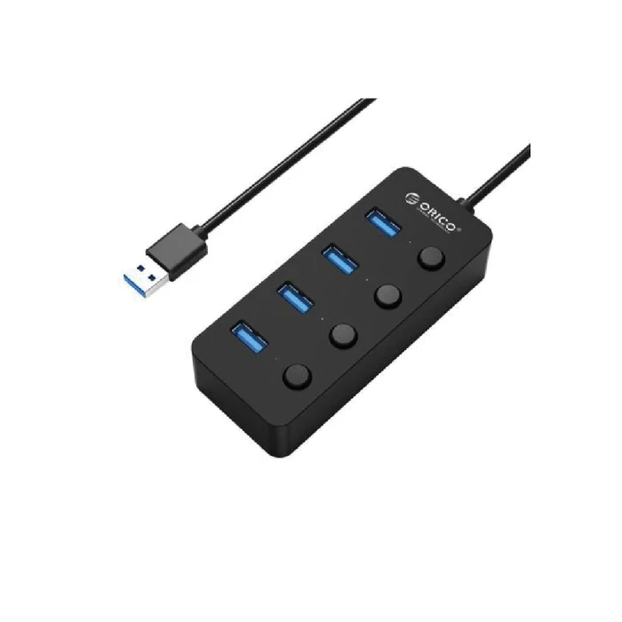 USB HUB ORICO-W9PH4-U3-V1-BK 4xUSB3.0 WITH BUTTONS/ BLACK