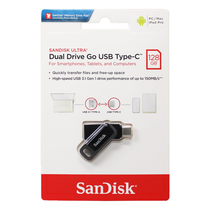 FLASH DRIVE SANDISK ULTRA DUAL DRIVE GO USB TYPE-C 128GB CN